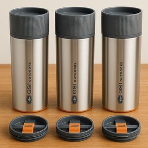 🥤3 PC GSI Outdoors Stainless Commuter Mugs | Camping Coffee Travel Set